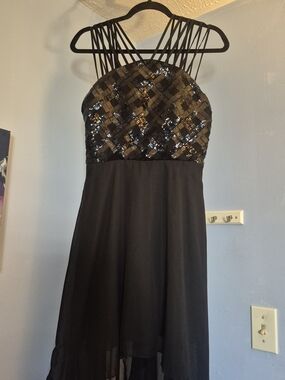 'Love Reign' Black sequin High Low Formal/Prom Dress